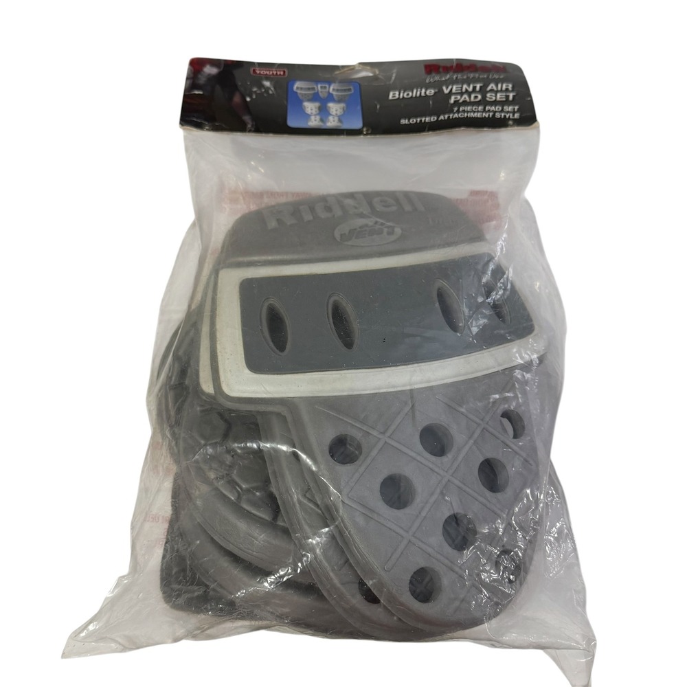 Riddell Biolite Vent Air 7 Piece Pad Set Youth Football Slotted Attachment Gray